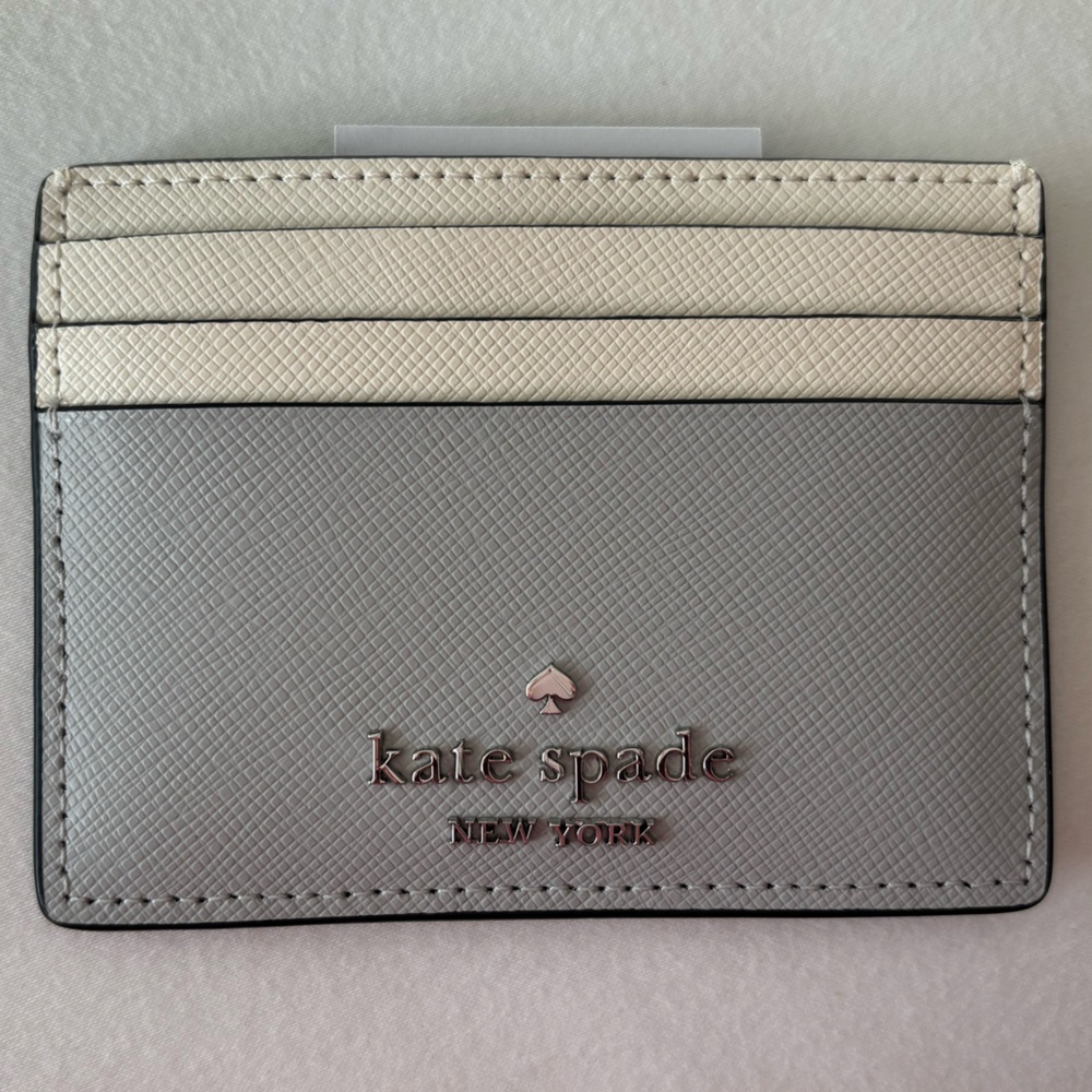 Kate Spade Cardholder Blue Silver Colorblock NWT